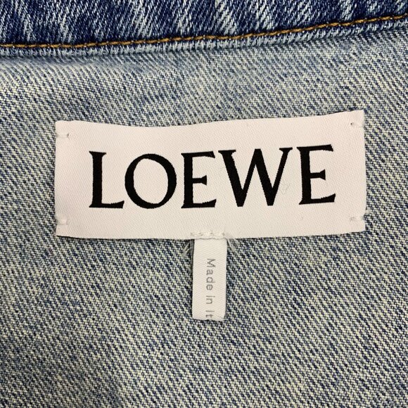 Loewe Womens Blue Cotton Denim Jacket Sz XS Button-Up Long Sleeve Vintage Wash M - Picture 3 of 7